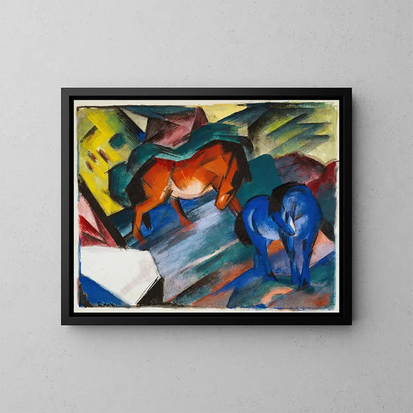 Red and Blue Horse - Franz Marc — framed artwork on a wall