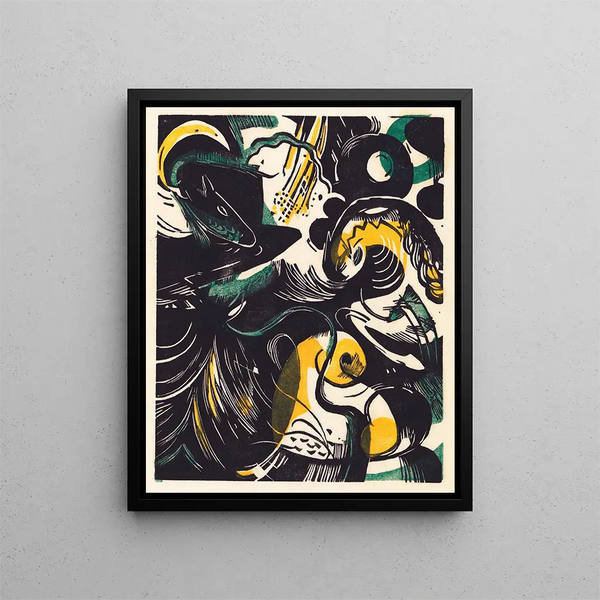 History of Creation II - Franz Marc — framed artwork on a wall
