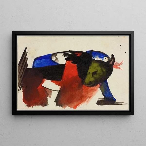 Two Animals - Franz Marc — framed artwork on a wall