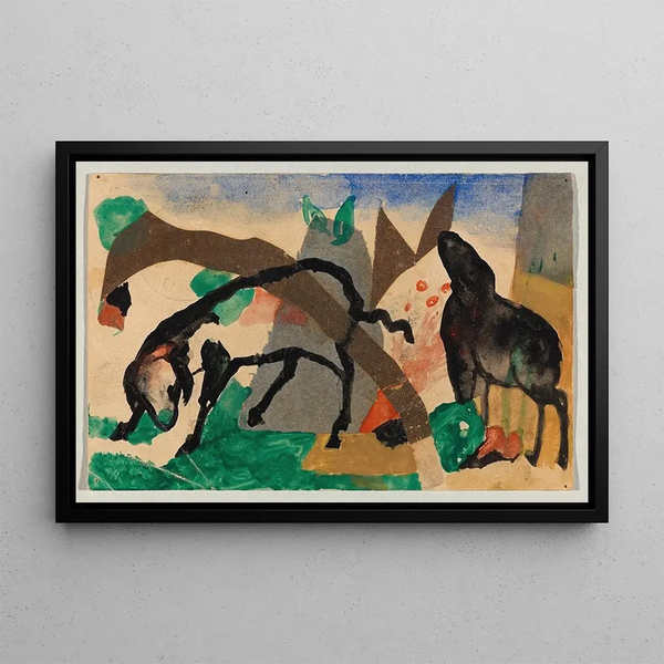 Two Sheep - Franz Marc — framed artwork on a wall