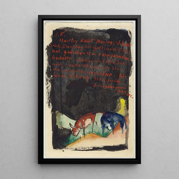 Vermilion Painting - Franz Marc — framed artwork on a wall