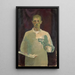 Self-portrait with palette - Franz Marent — framed artwork on a wall