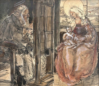 Saint Luc painting the Virgin and Child - Franz Naager — artwork view