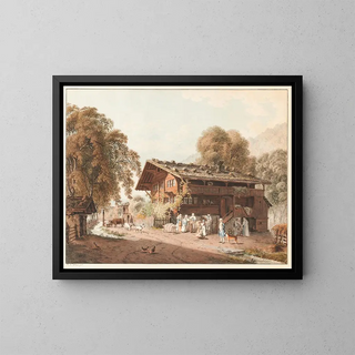 The Industrious Family - Franz Niklaus König — framed artwork on a wall