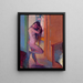a standing nude woman in the doorway opening - Franz Nölken — framed artwork on a wall