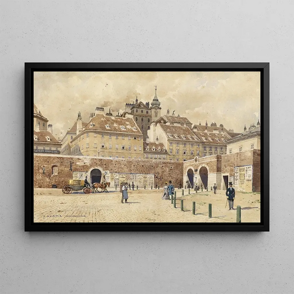 View of Vienna from Rotenturm Gate - Franz Poledne — framed artwork on a wall