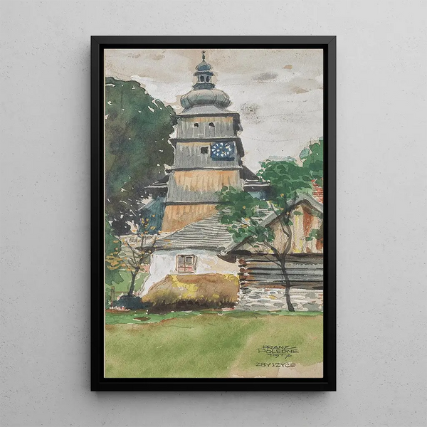 Bell Tower in Zbyszyce - Franz Poledne — framed artwork on a wall