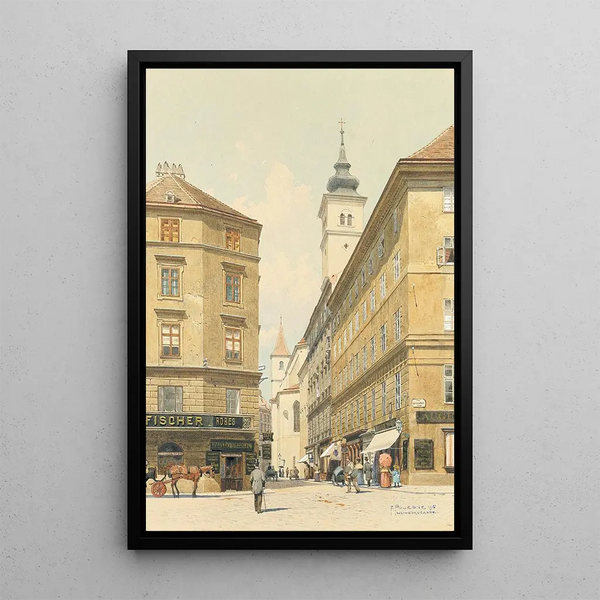 Weihburggasse Painting - Franz Poledne — framed artwork on a wall