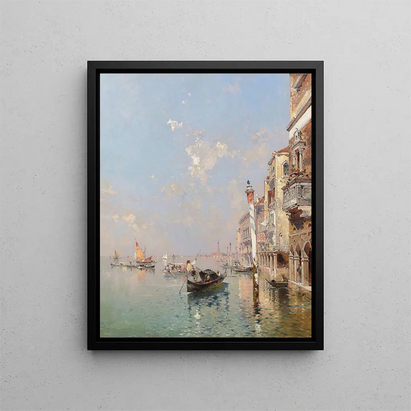 Canal de la Giudecca à Venise - Franz Richard Unterberger — framed artwork on a wall