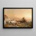 On the Veranda with Naples in the Background - Franz Richard Unterberger — framed artwork on a wall