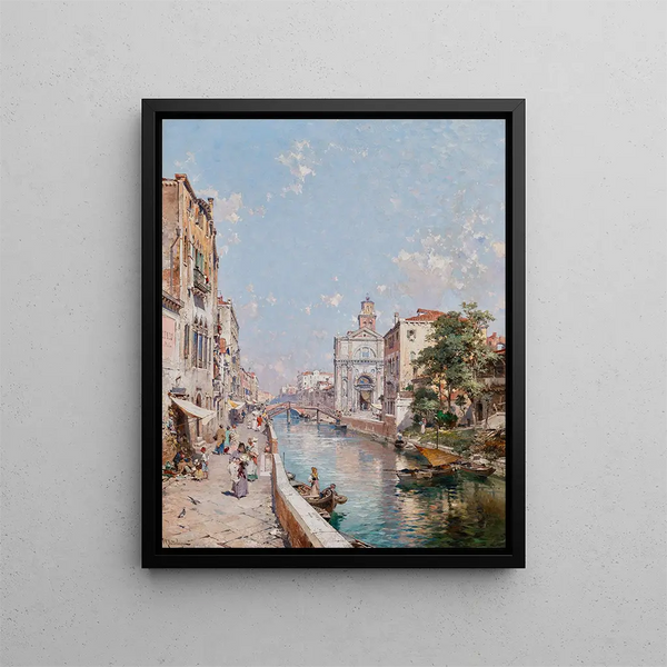 Rio San Girolamo Venice - Franz Richard Unterberger — framed artwork on a wall