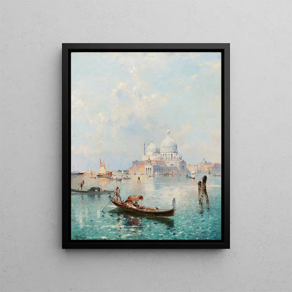 Santa Maria Della Salute sur le Grand Canal - Franz Richard Unterberger — framed artwork on a wall