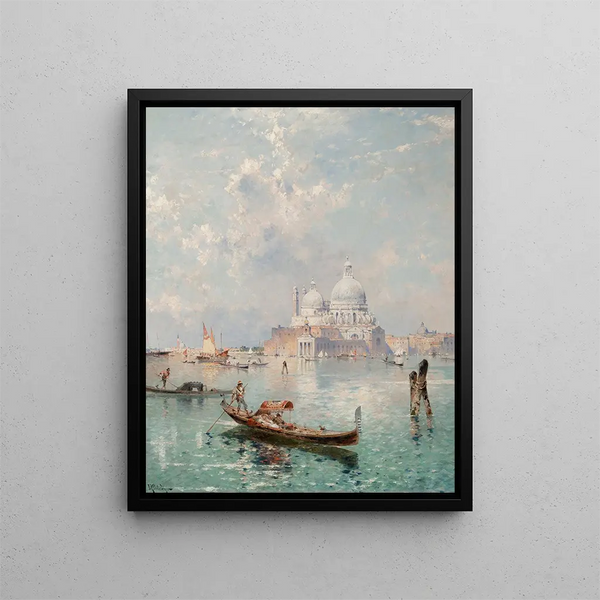 Santa Maria della Salute depuis le Grand Canal - Franz Richard Unterberger — framed artwork on a wall
