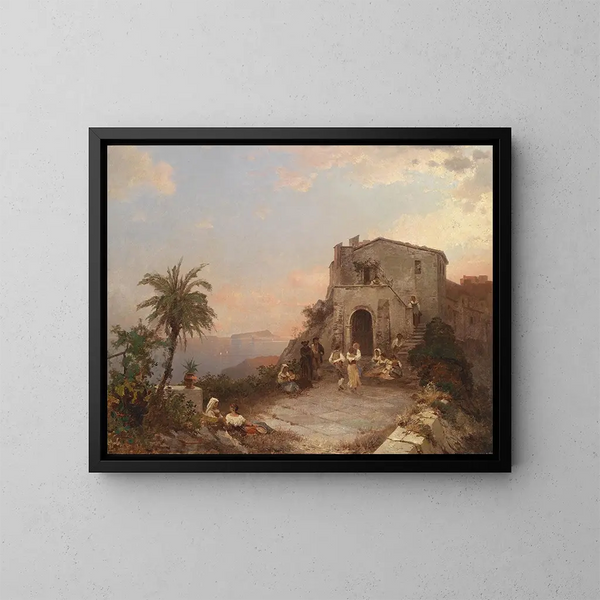Summer Festival in Italy - Franz Richard Unterberger — framed artwork on a wall