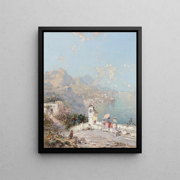 La côte amalfitaine - Franz Richard Unterberger — framed artwork on a wall