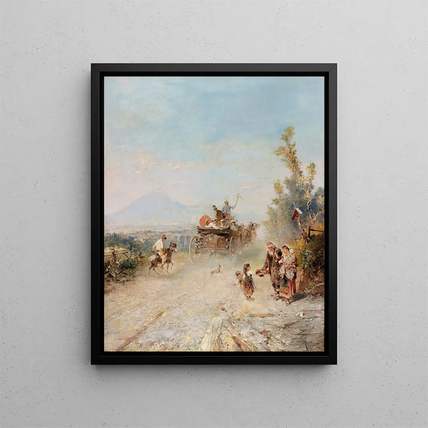 La route de Pompéi - Franz Richard Unterberger — framed artwork on a wall
