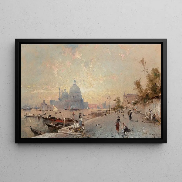 Venice at Sunset - Franz Richard Unterberger — framed artwork on a wall