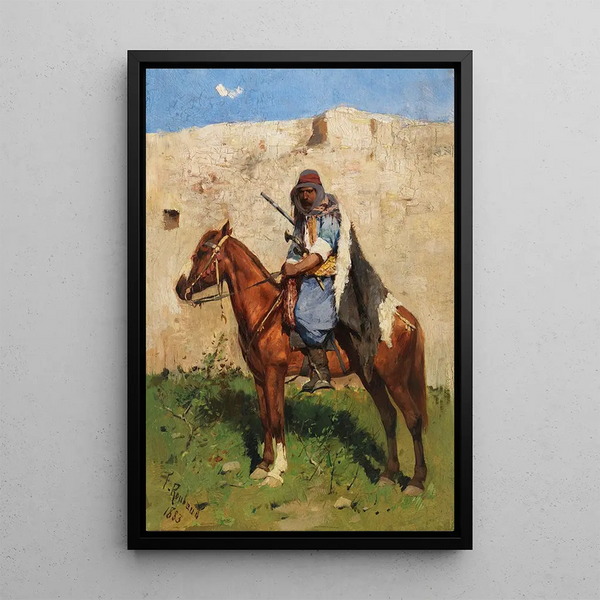 Cavalier caucasien - Franz Roubaud — framed artwork on a wall