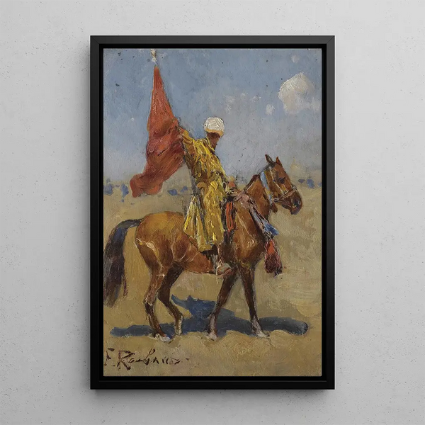 The Standard-bearer - Franz Roubaud — framed artwork on a wall