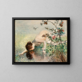 Un Narcisse féminin - Franz Russ — framed artwork on a wall