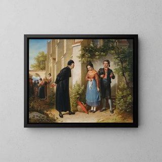 The missed preaching - Franz Schams — framed artwork on a wall