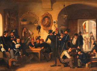 the Student Waiting Room of the Legion Academy in the Aula of the Old University in 1848 - Franz Schams — artwork view