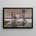 Winter Stream Landscape Painting - Franz Schreyer — framed artwork on a wall