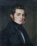 Portrait of a young man in a black frock coat, three-quarters to the right - Franz Seraph Stirnbrand — artwork view