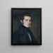 Portrait of a young man in a black frock coat, three-quarters to the right - Franz Seraph Stirnbrand — framed artwork on a wall
