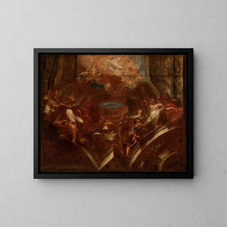 Sketch for the ceiling of the Adoration of the Madonna - Franz Sigrist — framed artwork on a wall