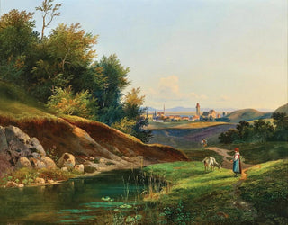 View of Perchtoldsdorf near Vienna - Franz Steinfeld — artwork view