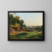 View of Perchtoldsdorf near Vienna - Franz Steinfeld — framed artwork on a wall