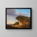 Hunter in front of a rock - Franz Steinfeld — framed artwork on a wall