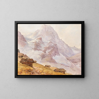Abris dans un alpage - Franz Steinfeld — framed artwork on a wall