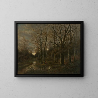 Landscape of Meadow near Lundenburg - Franz Stephan Paschinger — framed artwork on a wall