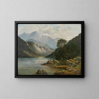 Lac Bader avec le Wetterstein - Franz Stephan Paschinger — framed artwork on a wall