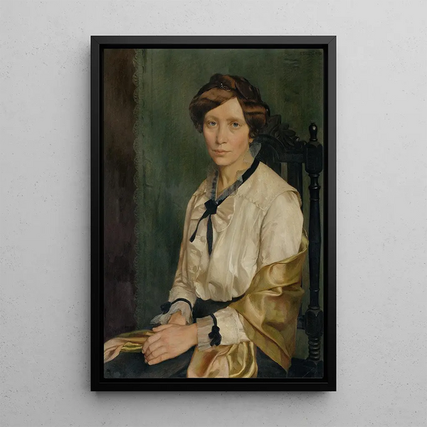 L'épouse de l'artiste - Franz Tomaschu — framed artwork on a wall