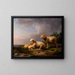 Landscape with Sheep - Franz Van Severdonck — framed artwork on a wall