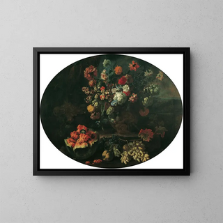 Flower and Fruit Painting - Franz Werner von Tamm — framed artwork on a wall