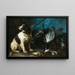 Hunting Trophies and a Young Dog - Franz Werner von Tamm — framed artwork on a wall