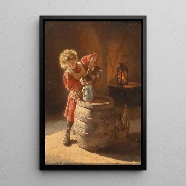 The Young Cupbearer - Franz Wiesenthal — framed artwork on a wall
