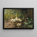 Chicks and a butterfly - Franz Xaver Birkinger — framed artwork on a wall