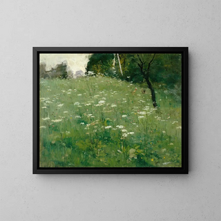 Prairie with Flowers - Franz Xaver Grell — framed artwork on a wall