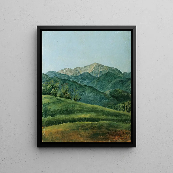 The Snowy Mountain - Franz Xaver Gruber — framed artwork on a wall