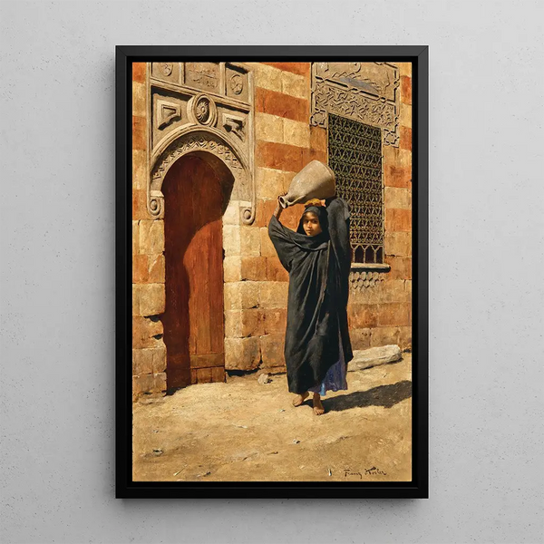 A young water carrier - Franz Xaver Kosler — framed artwork on a wall