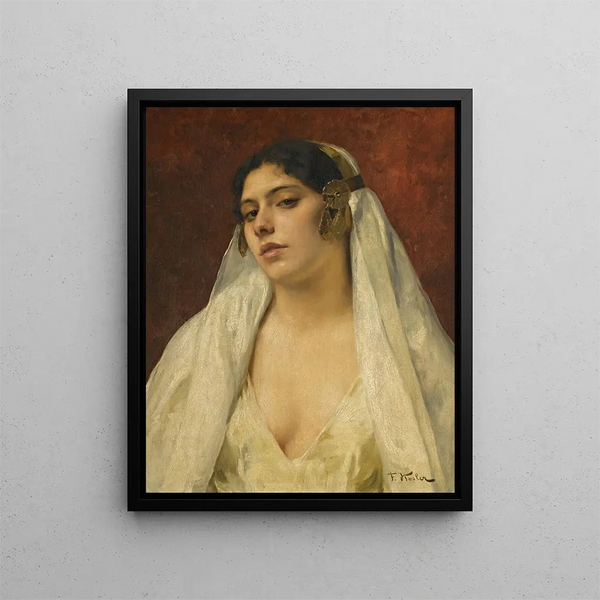 An Oriental Beauty - Franz Xaver Kosler — framed artwork on a wall