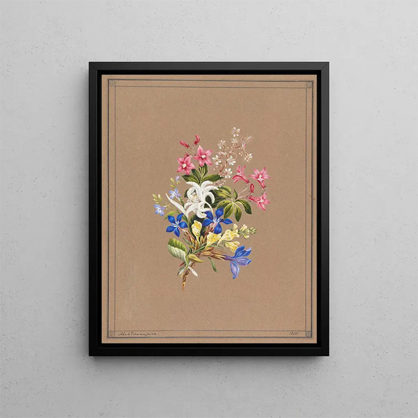Alpenblumenstrauß - Franz Xaver Nachtmann — framed artwork on a wall