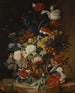 a Still Life with a Bouquet of Flowers on a Marble Ledge - Franz Xaver Pieler — artwork view