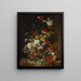 a Still Life with a Bouquet of Flowers on a Marble Ledge - Franz Xaver Pieler — framed artwork on a wall