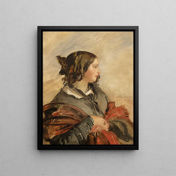 Portrait of the Young Queen Victoria - Franz Xaver Winterhalter — framed artwork on a wall